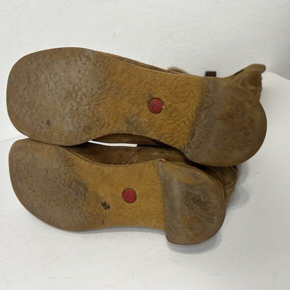 Camper Tall Wedge Heel Tan Suede Boots Women's Sz 40 Us 10 Round Toe - Picture 12 of 13